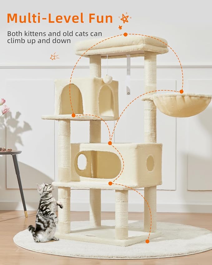 Taoqimiao Cat Tree, 49-Inch Cat Tower - Image 3