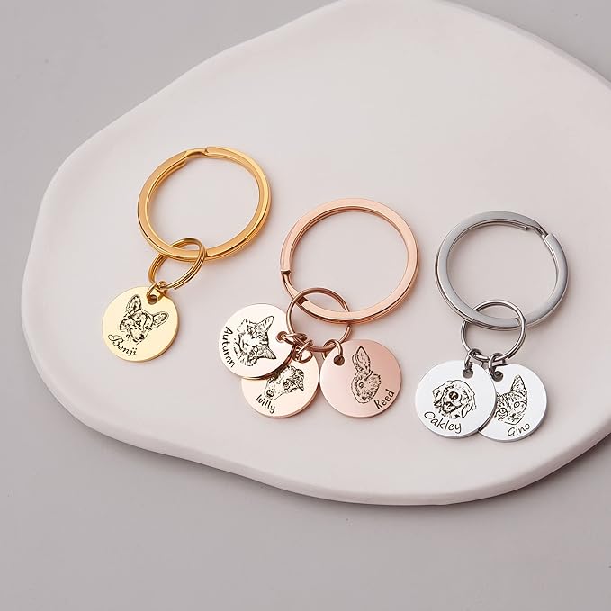 Anavia Personalized Pet Portrait Keychain, Customized Pet Photo Handmade - Image 9
