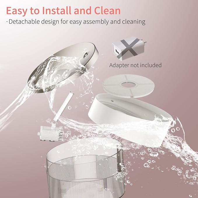 beQ Cat Water Fountain, 2.5L/84oz Inside Ultra-Quiet Stainless Steel Automatic - Image 3