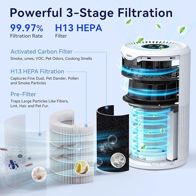Air Purifiers for Home Large Room Up to 1680 Ft², Tailulu H13 HEPA Air Filter - Image 5