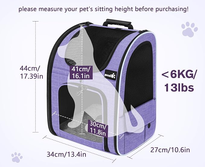 Pecute Cat Backpack Carrier Expandable, Pet Backpack - Image 2