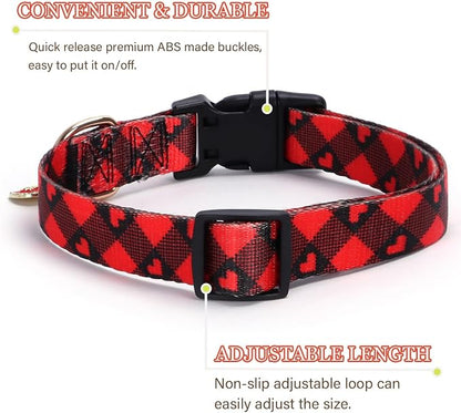 Love Pattern Dog Collar with Buckle Adjustable Safety Nylon Collars - Image 2