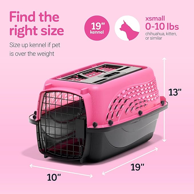 Petmate Dog Crates for Small Dogs & Cat Carriers, Two-Door Plastic Pet Kennel - Image 4