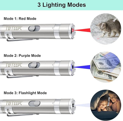 TBTeek Cat Toy, USB Rechargeable Interactive Kitten Toy, 7 Light Modes & - Image 2