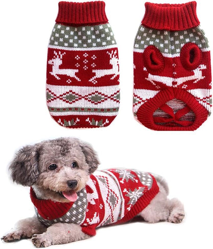 Vehomy Dog Christmas Sweaters Pet Winter Knitwear Xmas Clothes Classic Warm by Vehomy