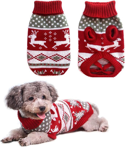 Vehomy Dog Christmas Sweaters Pet Winter Knitwear Xmas Clothes Classic Warm by Vehomy