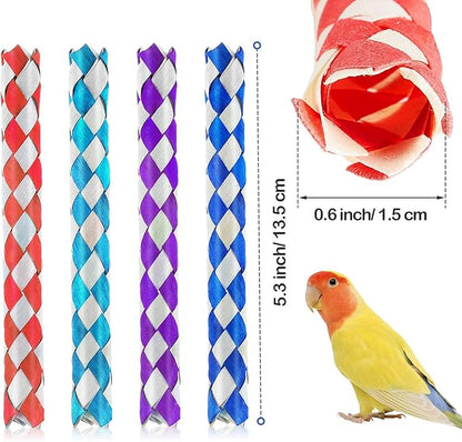Parrot Toys 20 Pcs 5.5in, Bird Toys Bamboo Finger Traps, DIY Core Bird Chewing - Image 5