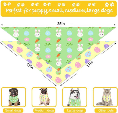 Easter Dog Bandana, 2 Pack Adjustable Holiday Party Birthday Pets Rabbit Easter - Image 7