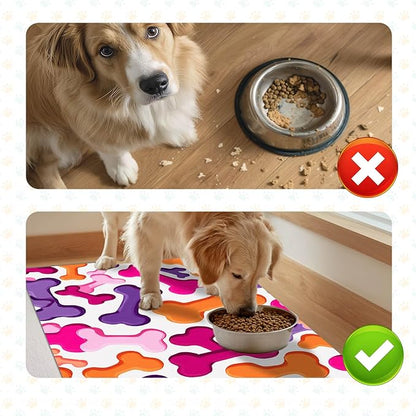 Colorful Dog Bone Pattern Pet Food Mat - Image 7