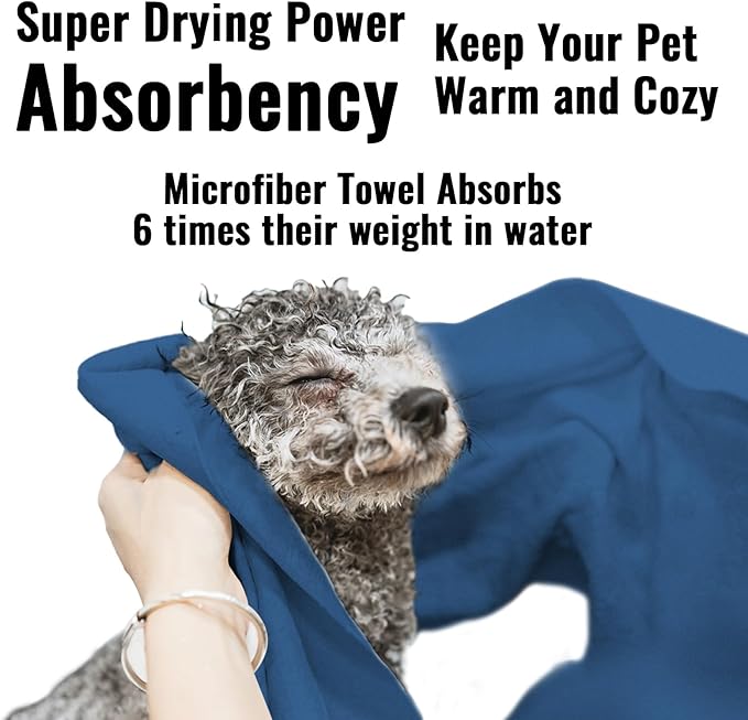 Microfiber Dog Towels for Drying Dogs, Super Absorbent and Soft Pet Grooming - Image 4