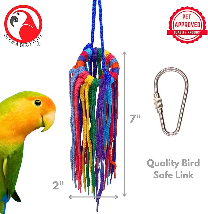 Bonka Bird Toys 51214 Small Aglet Heaven Cotton Shoelace Toy - Image 2