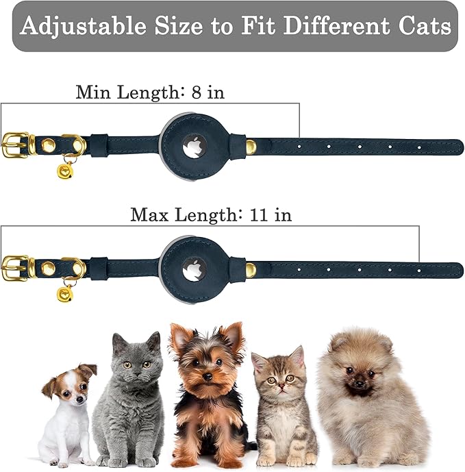 OOPSDOGGY Reflective Leather AirTag Cat Collar - Image 3