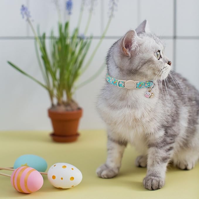 Cat Collar, 2 Pack Easter Day Bunny Cat Collars Breakaway - Image 6