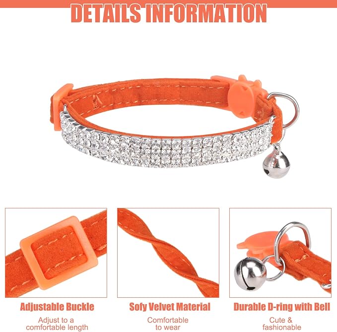 EXPAWLORER Soft Velvet Safe Cat Collars - Image 3