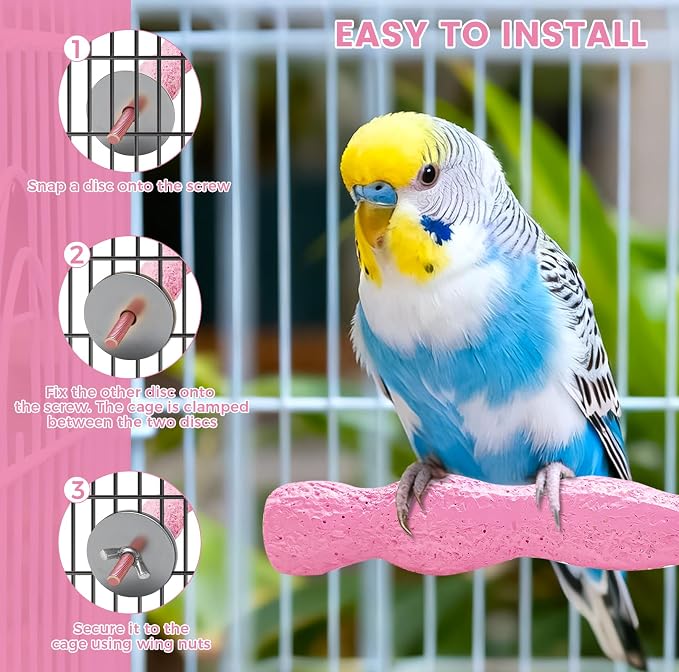 2pcs Bird Beak Grinding Stone, Anti-Slip Parakeet Nail Trimming Stick Resin - Image 4