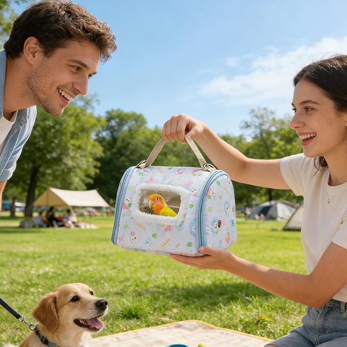 Portable Bird Travel Carrier, Transparent Window Visibility, 23.5x18x16cm - Image 3