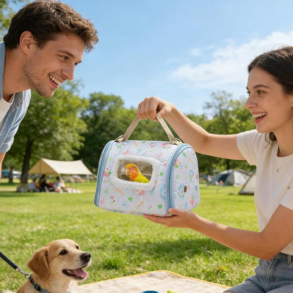 Portable Bird Travel Carrier, Transparent Window Visibility, 23.5x18x16cm - Image 3