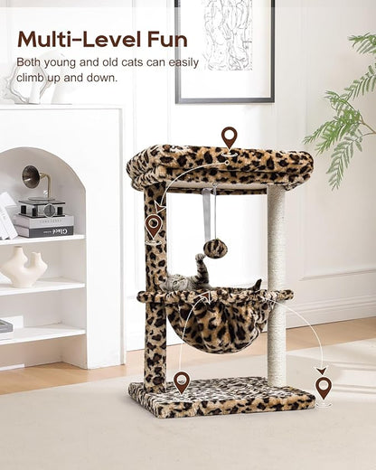 SYANDLVY Small Cat Tree for Indoor Cats, Unique Cheetah Leopard Print Cat Tree - Image 4