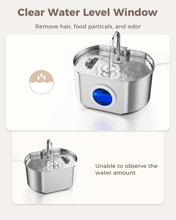 Cat Water Fountain Stainless Steel: 74oz/2.2L Cat Fountain - Image 6