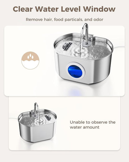 Cat Water Fountain Stainless Steel: 74oz/2.2L Cat Fountain - Image 6
