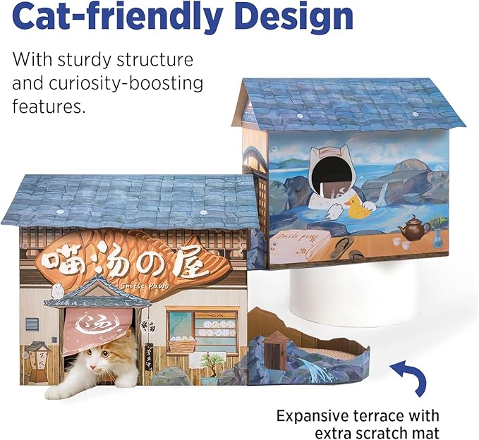 SMILE PAWS Cat Beds for Indoor Cats, Cardboard Cat House - Image 5