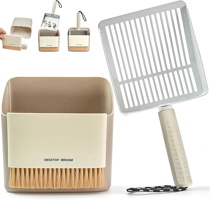 Metal Cat Litter Scooper with Holder, Stainless Steel Metal Litter Scoop by Accesfire