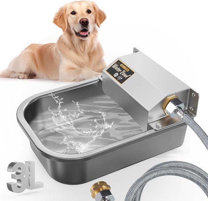 Automatic Water Dispenser for Dogs, Patented 3L Outdoor Dog Drinking Water Bowl by Pethind