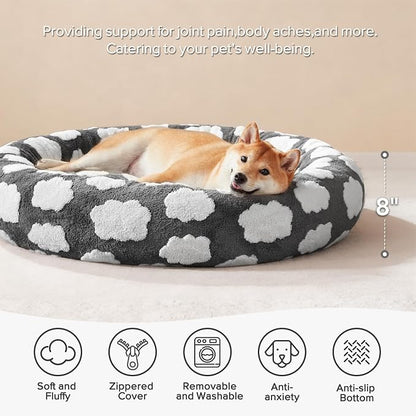 JOEJOY Donut Small Dog Bed, Round Cat Beds - Image 2