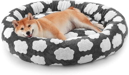 JOEJOY Donut Dog Bed Medium Size Dog, Cute Round Calming Pet Bed by JOEJOY
