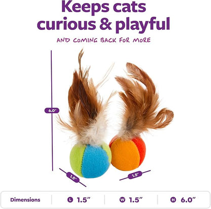 SmartyKat Flutter Balls Catnip Plush and Feather Cat Toys, Erratic Motion - Image 3
