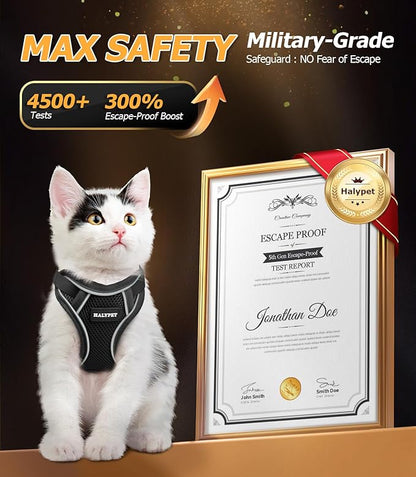Halypet Cat Harness and Leash Set Escape Proof Adjustable Cat Leash Comfortable - Image 2