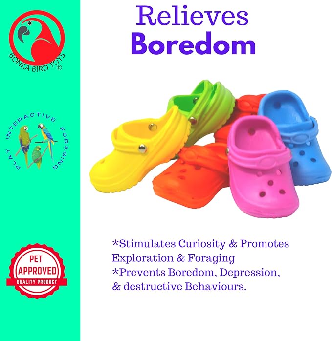 Bonka Bird Toys 2183 Pk6 Mini Sandal Foot Beak Chew Throw Parrot Parakeet - Image 3