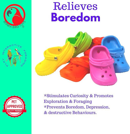 Bonka Bird Toys 2183 Pk6 Mini Sandal Foot Beak Chew Throw Parrot Parakeet - Image 3