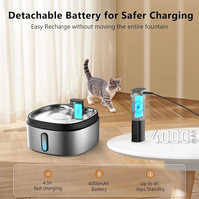 Wireless Cat/Dog Water Fountain 7L/1.8Gal - Image 6