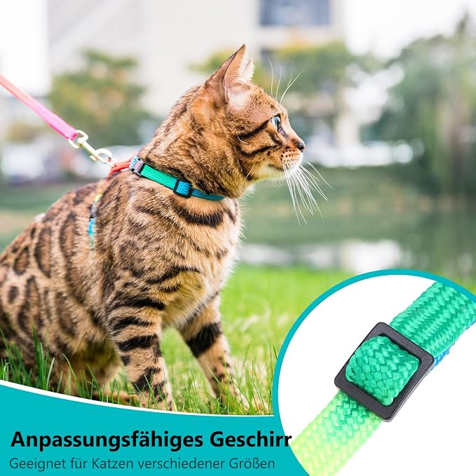 PUPTECK Adjustable Cat Harness and Leash Set Escape Proof Kitten Strap Collar - Image 4