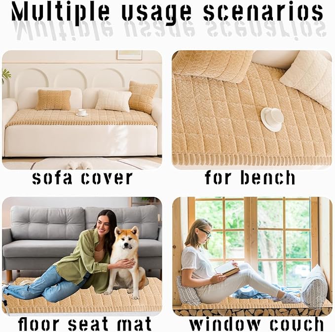 Sofa Cover Fuzzy Couch Cover for Pet, Couch Covers for Dogs Washable Non-Slip - Image 5