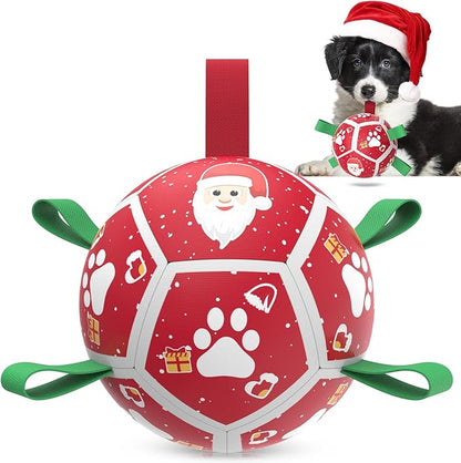 QDAN Small Christmas Dog Toys, Soccer Ball by QDAN