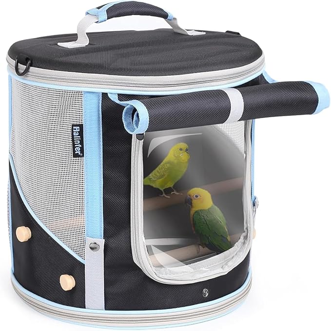 Small to Medium Bird Travel Carrier Cage, Portable Parrot Parakeet Cockatile by halinfer