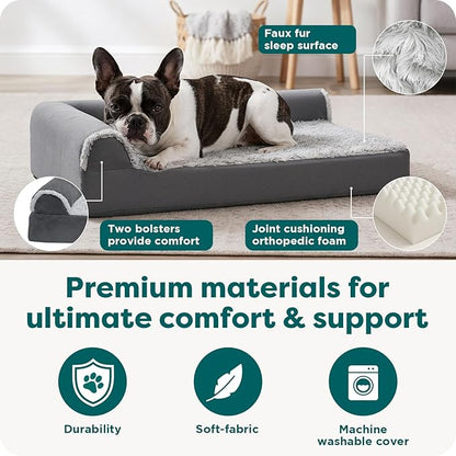 FurHaven Orthopedic Dog Bed for Medium Dogs, L-Shaped Chaise Mattress - Image 5