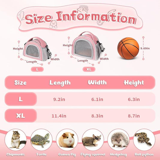 YUDODO Hamster Carrier Guinea Pig Carrier Bag Small Animal Sugar Glider Pouch - Image 2