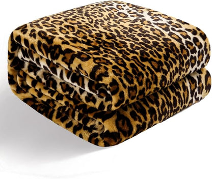 Bnuitland Leopard Print Fleece Flannel Throw - Image 6