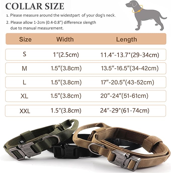 Tactical Dog Collar, Adjustable Military Training Nylon Dog Collar - Image 5