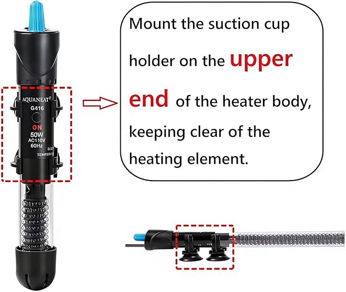 AQUANEAT Aquarium Heater, 200W Fish Tank Heater, Adjustable Submersible Water - Image 3