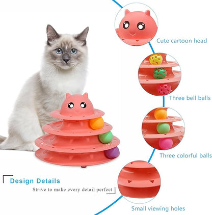 UPSKY Cat Toy Roller 3-Level Turntable Cat Toy Balls - Image 4