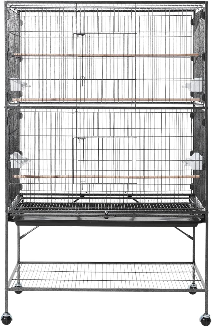 VEVOR Bird Cage, 36.6 x 22.8 x 59.5 inch, Flat Top, Wrought Iron Bird Flight - Image 9