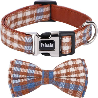 Faleela Soft &Comfy Bowtie Dog Collar, Detachable and Adjustable Bow Tie Collar by Faleela