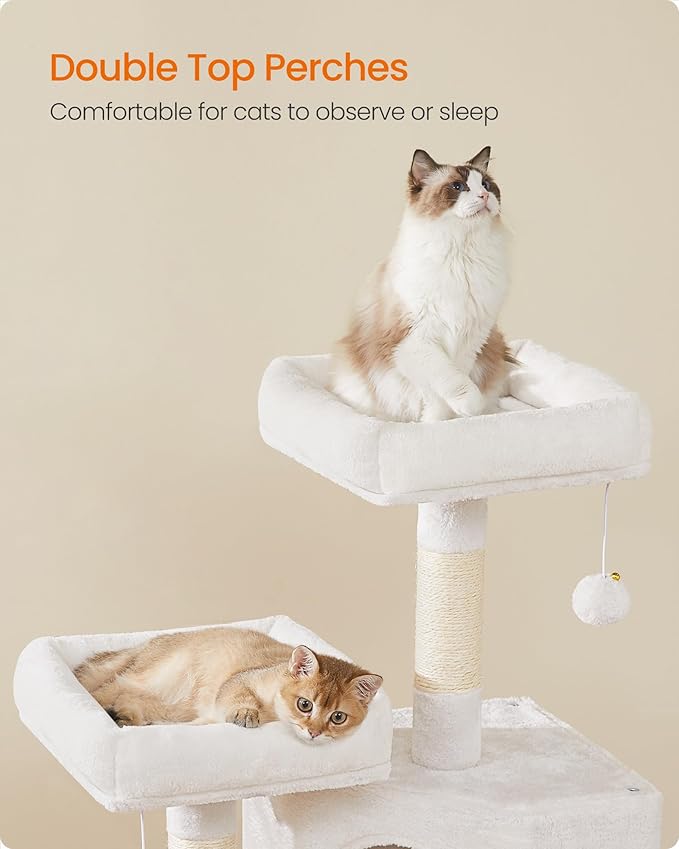 Feandrea Cat Tree, 45.3-Inch Cat Tower, Plush Condo - Image 3