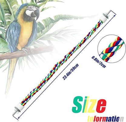 Weewooday 2 Pcs Bird Rope Perches Climbing Rope Bird Cage Accessories - Image 2