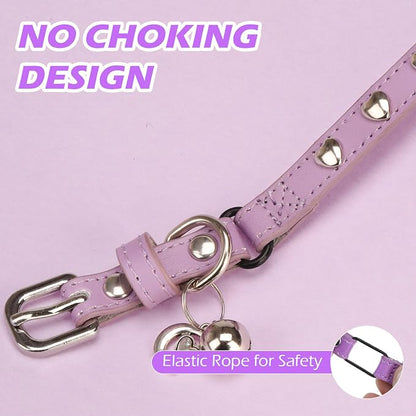 EXPAWLORER Leather Cat Collar for Girl Boy- Adjustable Pet Collar - Image 5