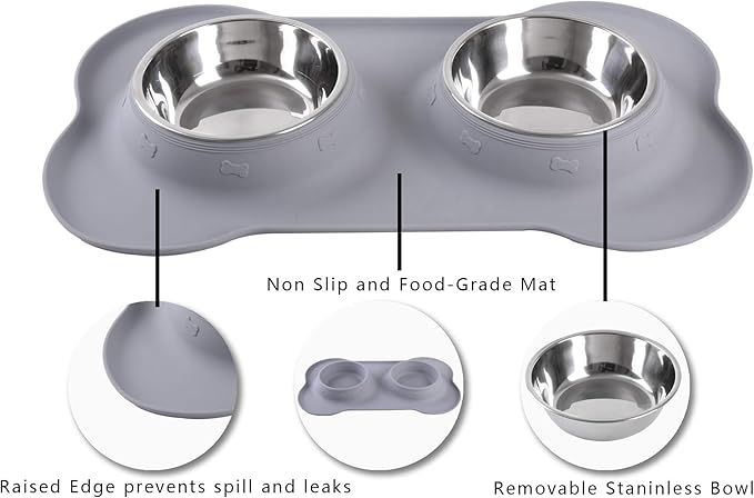 Hubulk Pet Dog Bowls 2 Stainless Steel Dog Bowl - Image 3